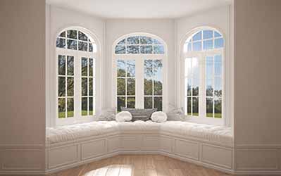 Interior view of bay windows